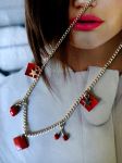 Collier breloques réalisé à base de récupération diverse