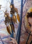 Boucles d'oreilles r&eacute;alis&eacute;es avec &eacute;l&eacute;ments de r&eacute;cup&eacute;ration, pour oreilles perc&eacute;es