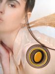 Pendentif capsule de café et son estampe filigranée agrémentée d'un élément de récupération(vendu avec tour de cou)